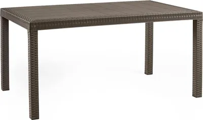 Produktbild von Outdoor Tisch Debueh, rechteckiger Gartentisch, Mehrzweck-Gartentisch in Rattan-Optik, 100 %  Italy, 150x90h74 cm, Braun