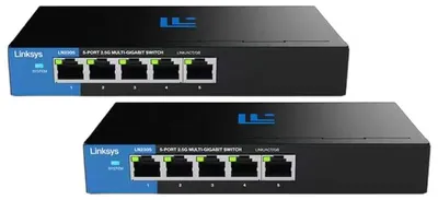 Produktbild von Linksys LN2305-KE, Unmanaged, L2, 2.5G Ethernet (100/1000/2500), Vollduplex, Rack-Einbau, Desktop