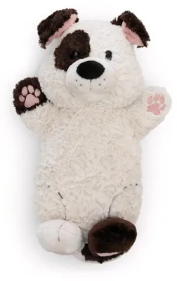 Productafbeelding van Hond knuffel - Knuffelkussen hond - 40 x 20 cm - Wit - Pluche hond