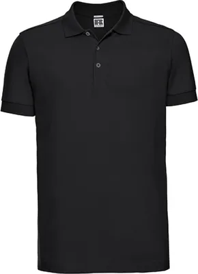 Image de Russell R-566M-0 | Polo Stretch Hommes / Version longue - Couleur : Noir - Taille : XXL