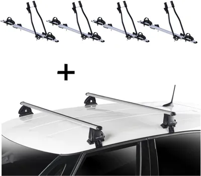 Produktbild von 4x Fahrradträger SAGITTAR + Dachträger VDP EVO ALU kompatibel mit für Fiat Cinquecento 3 Türer 1991-1998