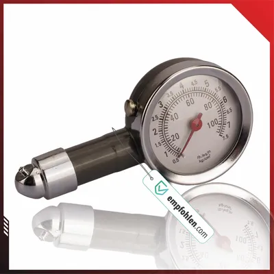 Produktbild von Reifendruckmesser mit analogem Manometer, Druckablassventil, batterieunabhängig, für Auto, Fahrrad, Motorrad und Schrader-Ventile