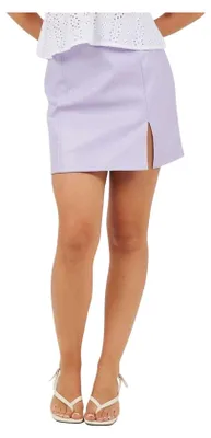 Productafbeelding van Brave Soul - Minirok voor dames, met zijsplit, kunststof, model GT30389 (maat 40), kleur: lila
