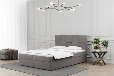 Produktbild von Boxspringbett Schlafzimmerbett JOLIE 160x220cm in Stoff Soro Grau