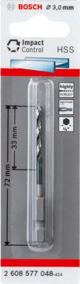 Produktbild von HSS Spiralbohrer mit Sechskantschaft 3,0 mm