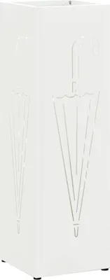 Image de Porte-parapluie avec stockage Blanc 15,5 x 15,5 x 49 cm Métal