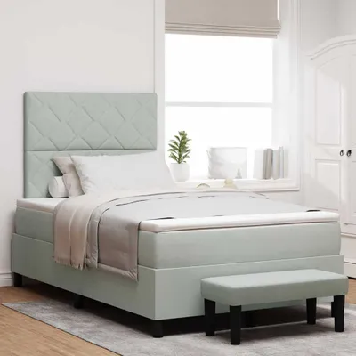 Immagine prodotto di Maison Exclusive - Letto con materasso boxspring Grigio chiaro 120 x 200 cm velluto