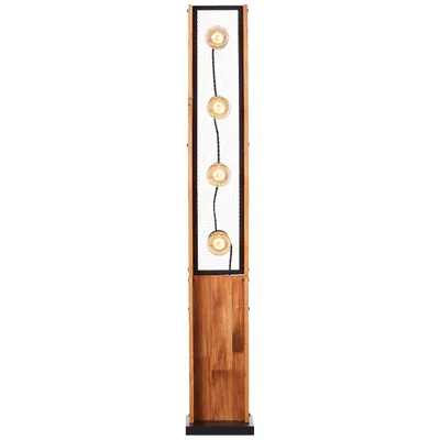 Produktbild von Stehlampe, 126 x 20 x 20 cm, 4 x E27, max. 42 W, Schalter, Metall/Holz