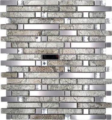 Produktbild von Glasmosaik mit Metall Crystal XCM GV908 29,8x33,8 cm silber