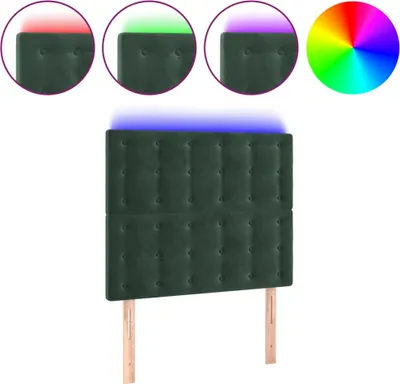 Produktbild von vidaXL LED Kopfteil Dunkelgrün 80x5x118/128 cm Samt