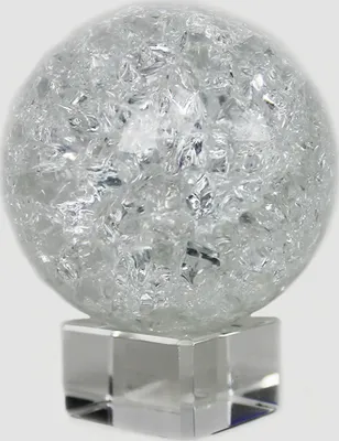 Produktbild von Glaskugel Effekt Kugel auf Sockel Vollglas Splittereffekt (transparent)