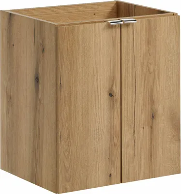 Produktbild von Badezimmerschrank Für Waschbecken 50 Cm Eiche 2 Türen, Leises Schließen