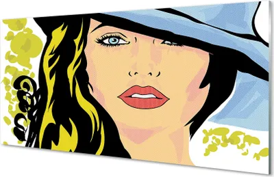 Produktbild von Glasbilder 120x60 Wandkunst Weiblicher Hut
