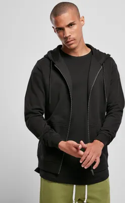 Produktbild von Urban Classics TB3490 | Basic Terry Zip Hoody Kapuzenjacke Herren - Farbe: Black - Größe: XXL