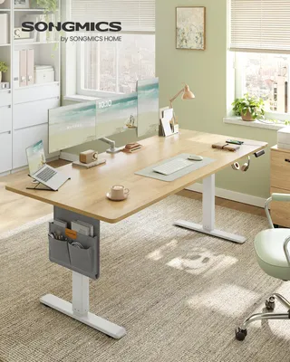 Obrázek produktu pro SONGMICS Výškově nastavitelný stůl, 180 cm, paměťová funkce se 4 výškami, port USB-C, organizér, Obrázek vytvořený pomocí AI