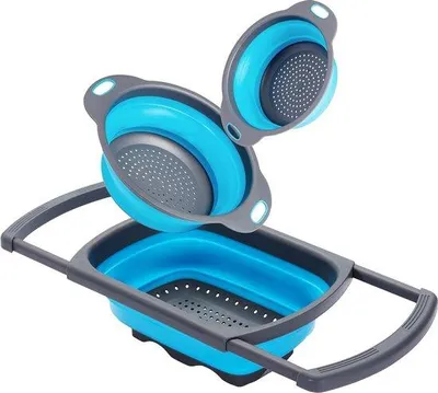 Immagine prodotto di Set di colini pieghevoli in silicone, 3 misure, estensibili, senza BPA, compatti