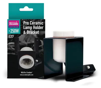 Produktbild von ARCADIA E27 PRO Keramik-Lampenfassung mit Montagebügel und Kabel