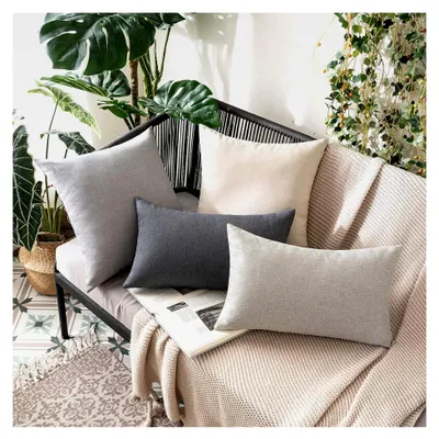 Produktbild von 2er Set Wasserdichte Kissenbezüge für Outdoor und Indoor in Dunkelgrau, 40x60 cm