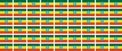 Produktbild von Mini Aufkleber Set - Pack glatt - 20x12mm - selbstklebender Sticker - Äthopien - New Flag  Flagge / Banner / Standarte fürs Auto, Büro, zu Hause und die Schule - 54 Stück