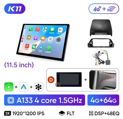 Image de Autoradio pour Toyota RAV4 2020-2024 - Écran de 13,1 pouces - CarPlay sans fil - Android Auto - 8 Go de RAM