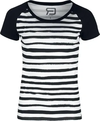 Produktbild von RED by EMP Damen schwarz/weiß gestreiftes T-Shirt L