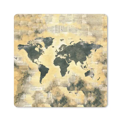 Produktbild von MuchoWow® Mauspad Mousepad Weltkarte - Vintage - Zeitungen 30x30 cm - Mousepads - Maus Mat - Pad - Mausunterlage - Gaming