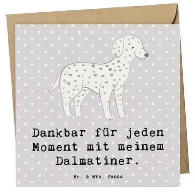 Produktbild von Mr. & Mrs. Panda Grußkarte Dalmatiner Moment - Grau Pastell - Geschenk, Dalmatinac, faltkarte, anlasskarte, Glückwunschkarte, doppelkarte, Klappkarte
