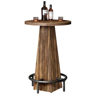 Produktbild von Tribesigns Bartisch, 95 cm hoher runder Stehtisch für kleine Bars, Esszimmer, Küche, rustikales Braun (nur Tisch)
