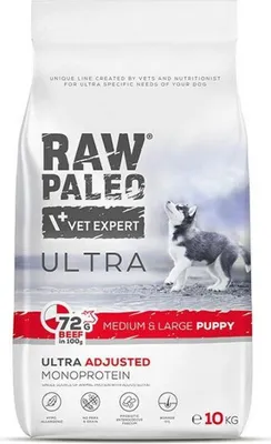 Produktbild von VetExpert RAW PALEO Ultra Medium&Large Puppy Beef - dry food for puppies - 10 kg