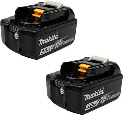 Produktbild von Makita 2x BL1830B Akku 3,0 Ah 18V Li-Ion mit Ladestandsanzeige - BL1830B-2
