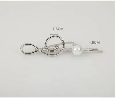 Produktbild von Elegante Haarspangen aus Legierung in Musiknotenform, 8 Stück, rutschfest, zufälliger Stil für Damen und Mädchen und verschiedene Frisuren