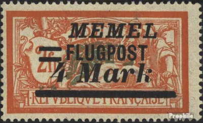 Produktbild von Briefmarken Memelgebiet 1922 Mi 104 mit Falz Flugpostmarke