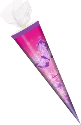 Produktbild von Schultüte / Zuckertüte / 35cm / rund / Tüllverschluss / "Schmetterling"