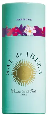 Produktbild von Sal de Ibiza Granito con Hibiscus, Meersalz mit Hibiskusblüten, Streuer 90 gr.