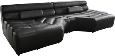 Produktbild von KAWOLA Big Sofa TARA Wohnlandschaft Leder schwarz 286x75x148cm (B/H/T)