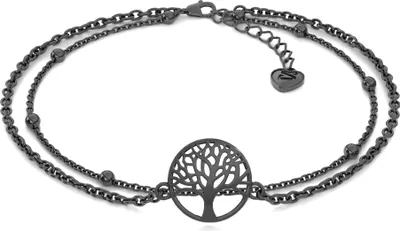 Zdjęcie produktu dla SERASAR | Srebrna bransoletka [Life] z czarnym srebrem | Kolor: Czarny | Długość: 28cm