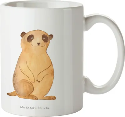 Produktbild von Mr. & Mrs. Panda Tasse Erdmännchen - Weiß - Geschenk, Teetasse, Trinkbecher, Weltreise, Traveling, Spruch, Kaffeetasse, Reisen, Afrika, Kaffeebecher, Becher