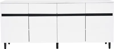 Produktbild von Sideboard mit 4 Schubladen 2 Türen und höhenverstellbaren Regalböden Aufbewahrungsschrank Schubladenschrank Kommode 160*40*68cm Weiß