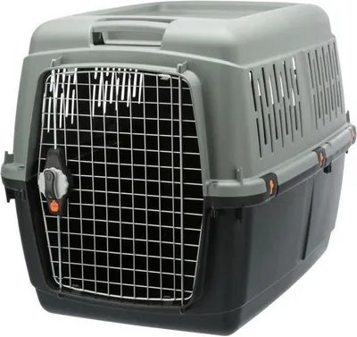 Produktbild von TRIXIE Giona 5 Transportbox Recycelt, 60 × 61 × 81 cm, Anthrazit und Grau-Grün, Mittelgroße Hunde