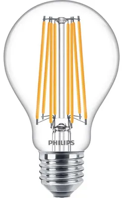 Produktbild von Philips Filament-Lampe, transparent, 150W A67 E27, 17 W, 150 W, E27, 2452 lm, 15000 h, Warmweiß