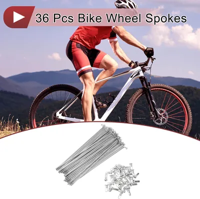 Produktbild von 36 Set 12G Fahrradspeichen 135mm Fahrradradspeichen 45 Stahl Verzinkt Silberton