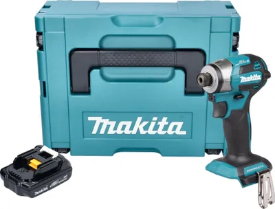 Zdjęcie produktu dla Makita DTD 173 Y1J akumulatorowy klucz udarowy 18 V 180 Nm 1/4" bezszczotkowy + 1x akumulator 1,5 Ah + Makpac - bez ładowarki