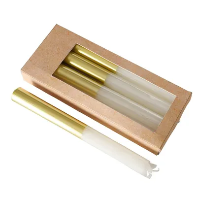 Immagine prodotto di Candele colorate con vassoio color oro, 4 pz