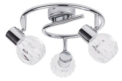Productafbeelding van Rabalux 6093 Plafondlamp met 3 spots, model Lauren, fitting E14, zilver, rond, modern, diameter 250mm