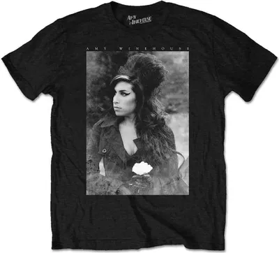 Obrázok produktu pre Amy Winehouse Flower Portrait Black S Tričko