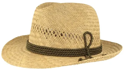 Trachten Strohhut mit Zierflechtung und Kordel-Detail von Hut-Breiter in beige