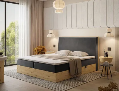 Obrázek produktu pro ARTES Skříňová postel s matrací Bonell 160x200 cm Riviera 97 s topperem