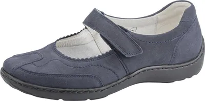 Produktbild von Waldläufer Henni Ballerina Klettver. 496302-191-217, Denver, Marine, Pro-Aktiv Fussbett, Weite H 38 1/2