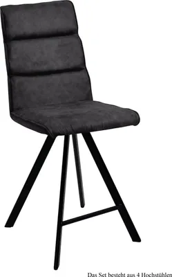 Produktbild von Thekenstuhl (4er-Set) Delfina 47x109x60 Schwarz/Anthrazit