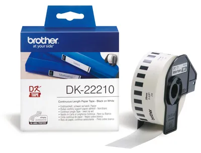 Produktbild von Brother Endlosetiketten Papier weiß, 30,48 m x 29 mm   DK-22210